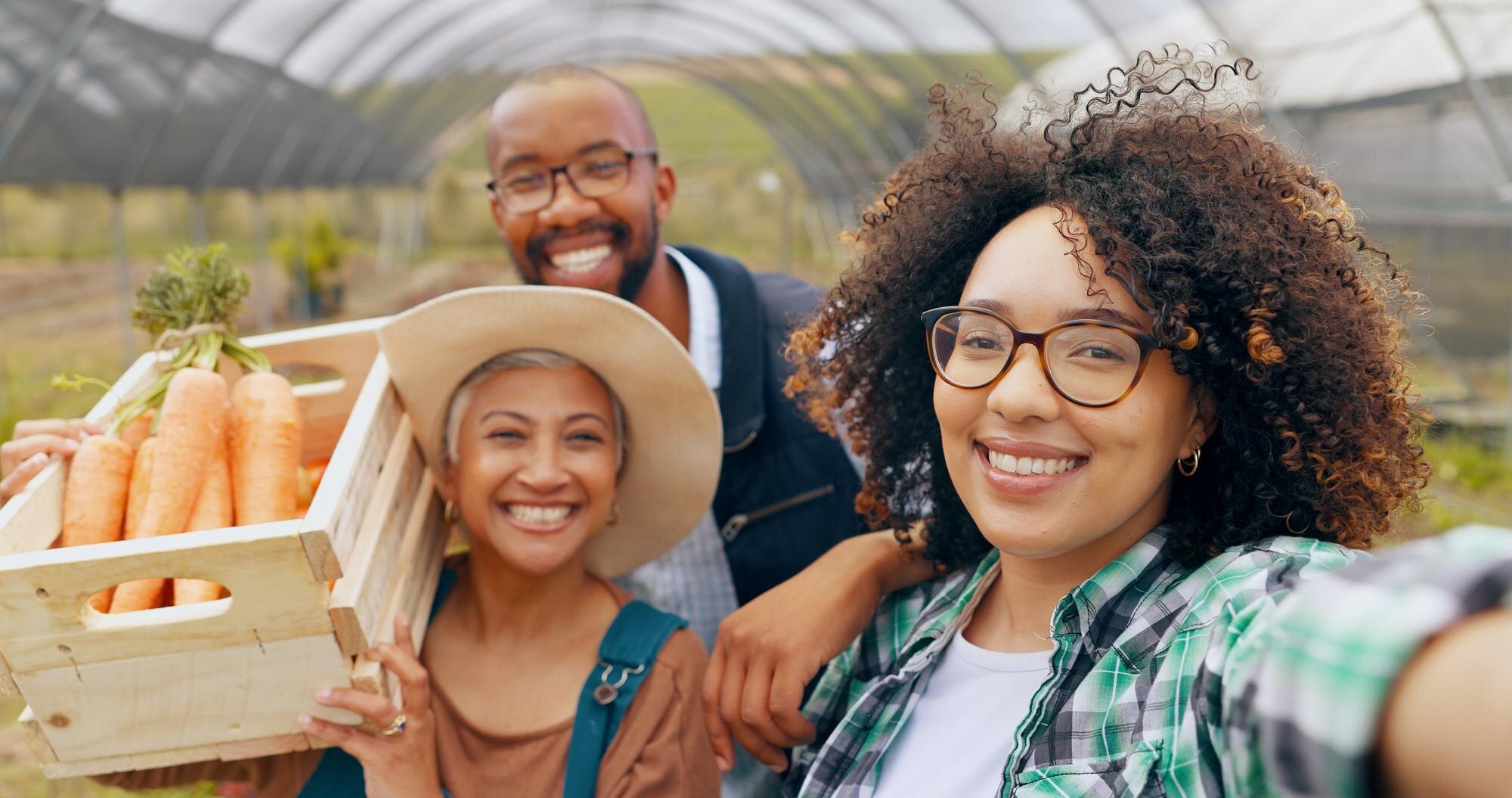 farm-selfie-people-greenhouse-vegetable-harvest-agriculture-small-business-sustainability-face-happy